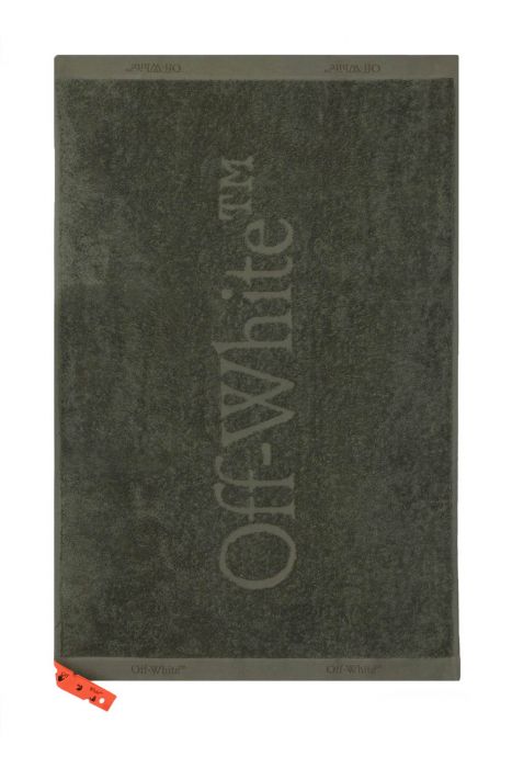 off-white shower towel with logo