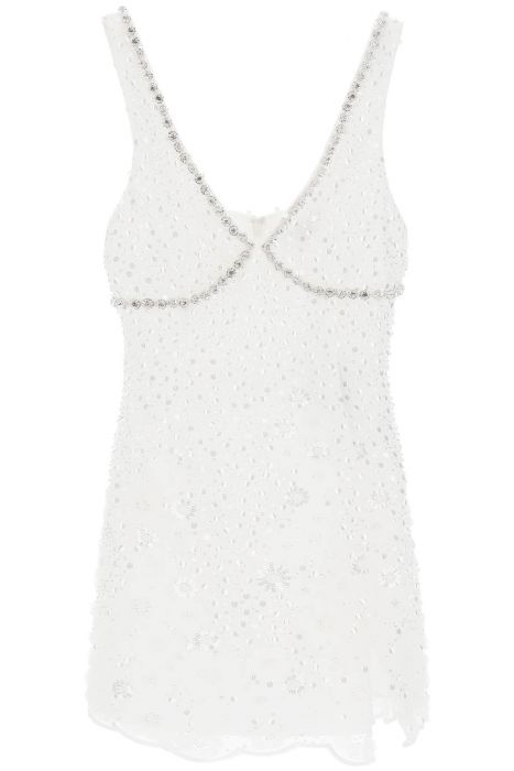 self portrait mini dress with appliques