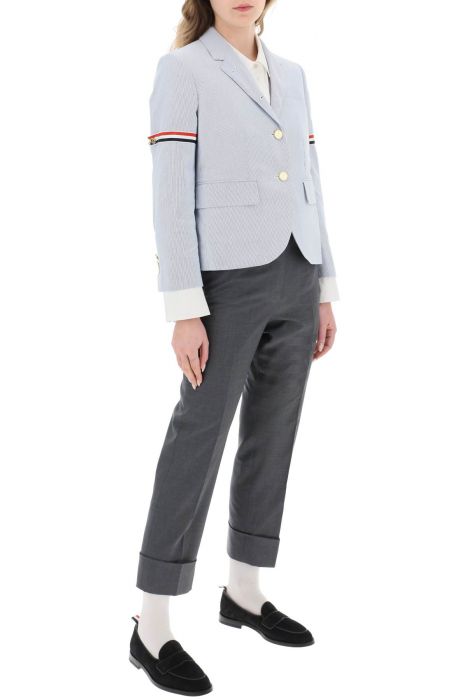 thom browne pincord blazer with tricolor grosgrain armbands