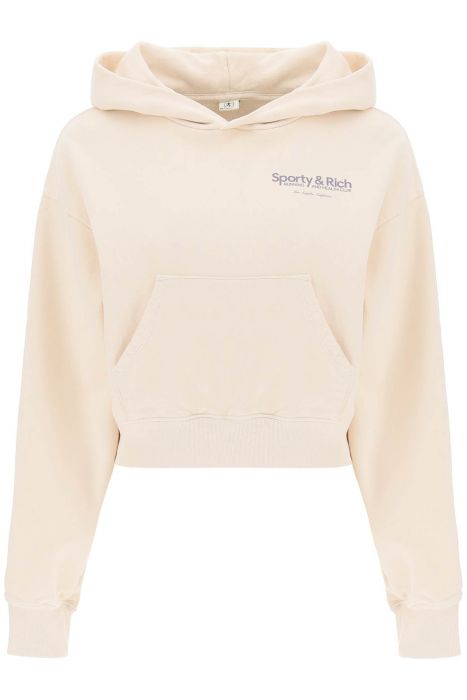 sporty rich 'club' cropped hoodie