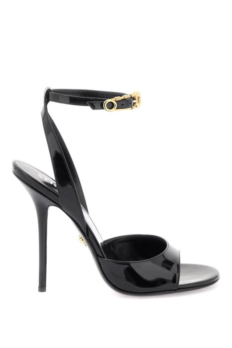 versace 'safety pin' patent leather sandals