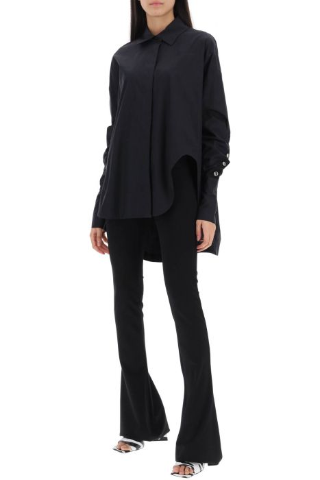 the attico bootcut pants with slanted zipper