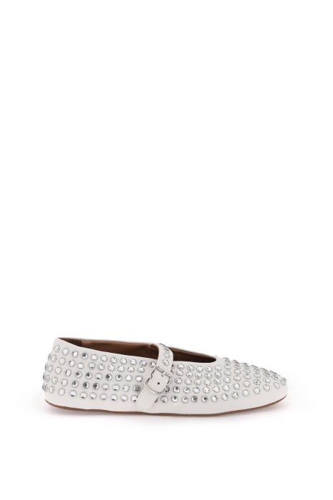 alaia leather ballet flats with studs