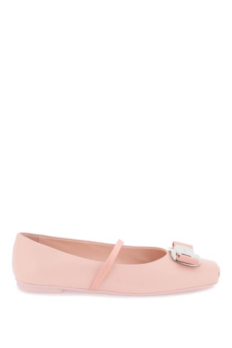 ferragamo zina ballet flats with new vara plate