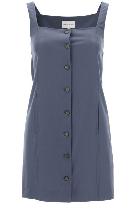 loulou studio buttoned pinafore dress