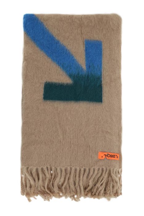 off-white coperta in lana e mohair 'arrows'