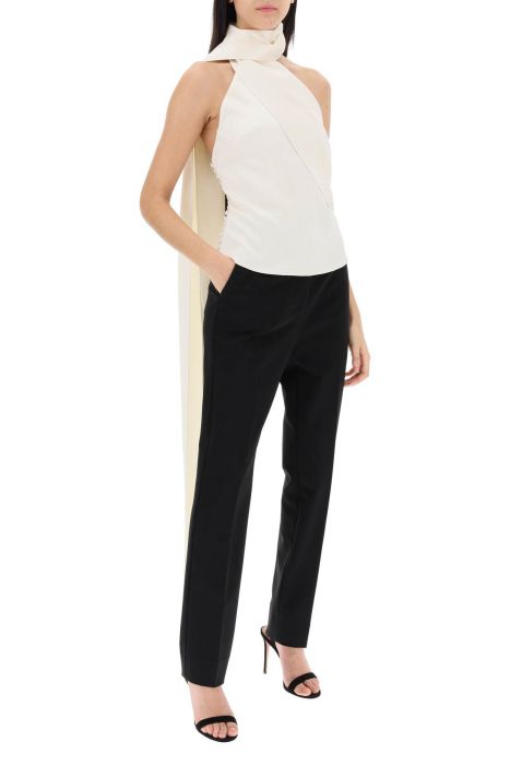 magda butrym silk wrap neck top