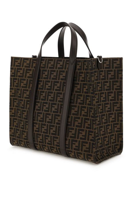 fendi recycled ff jacquard fabric tote bag