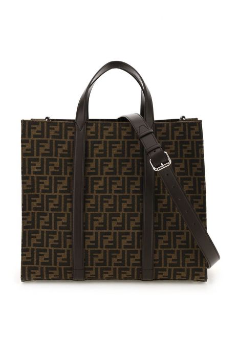 fendi recycled ff jacquard fabric tote bag