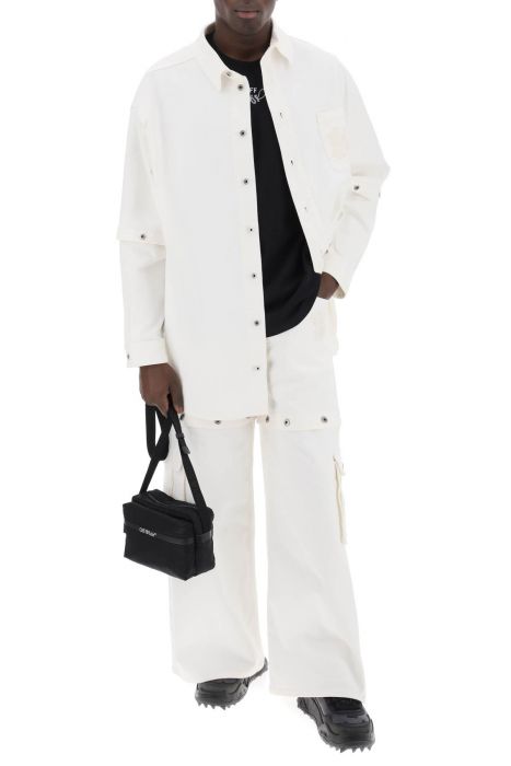 off-white jeans baggy convertibili con logo 90's