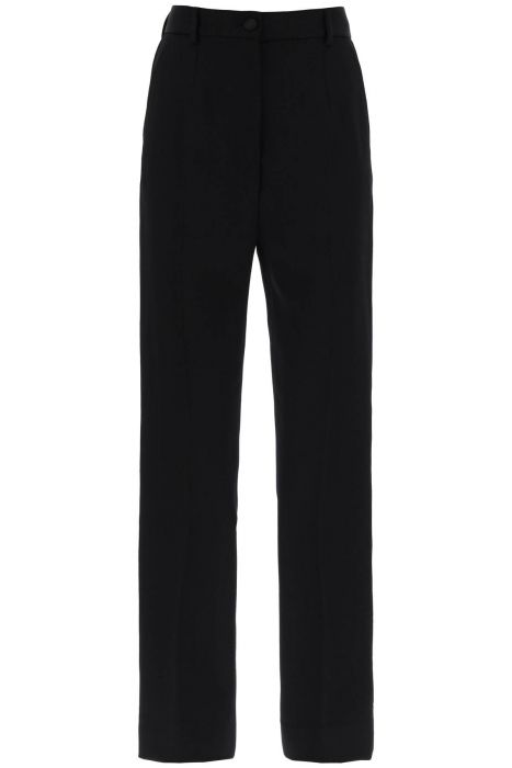 dolce & gabbana pantaloni a sigaretta in gabardina di lana