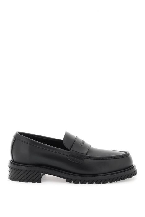 off-white leather loafers for