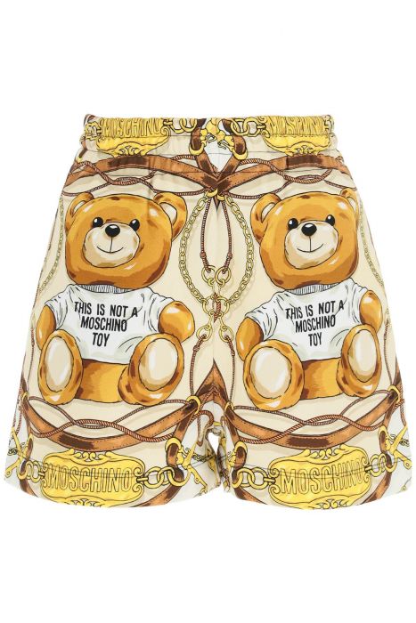 moschino military teddy sweatshorts