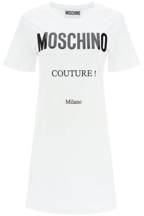 moschino vinyl logo mini t-shirt dress