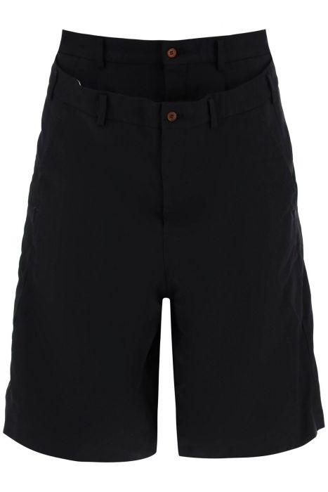 comme des garcons homme plus layered bermuda shorts