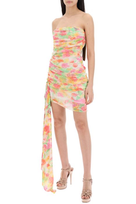 saint laurent 'floral mesh mini dress with