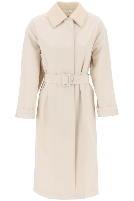 fendi trench con colletto in pelle removibile