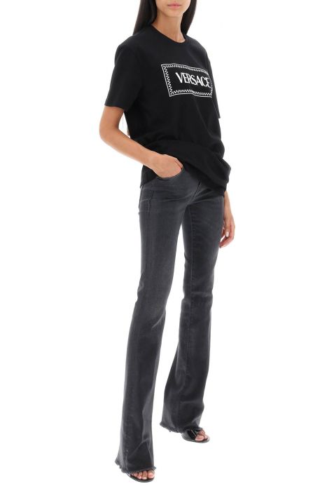 versace t-shirt with logo embroidery