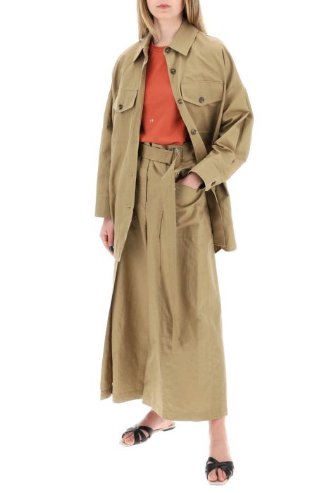 weekend max mara flared linen and cotton trousers