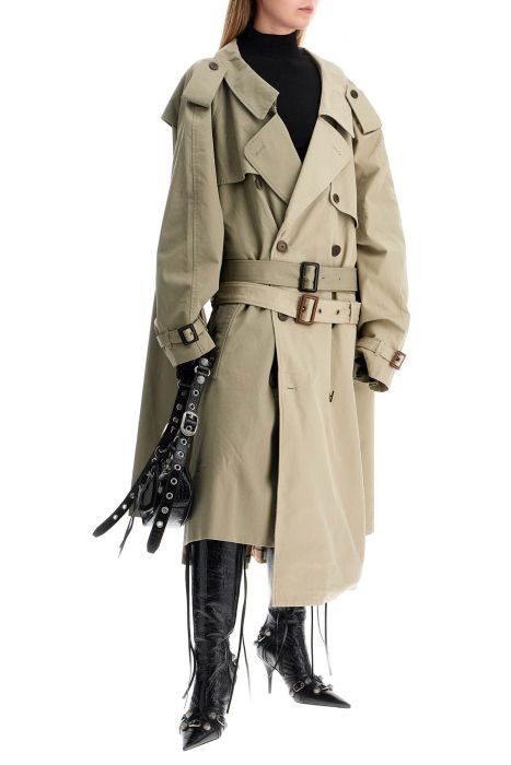 balenciaga double sleeve trench coat
