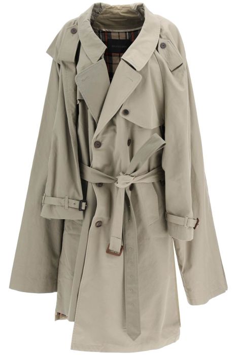 balenciaga double sleeve trench coat