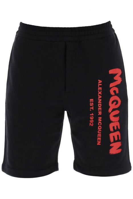 alexander mcqueen bermuda sportivi graffiti in jersey