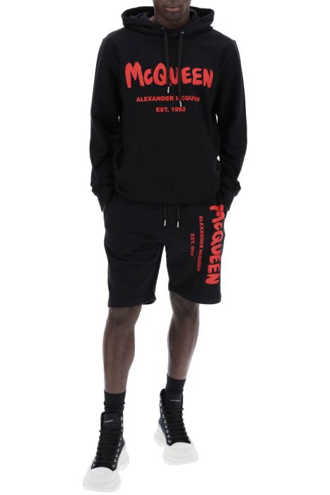 alexander mcqueen bermuda sportivi graffiti in jersey