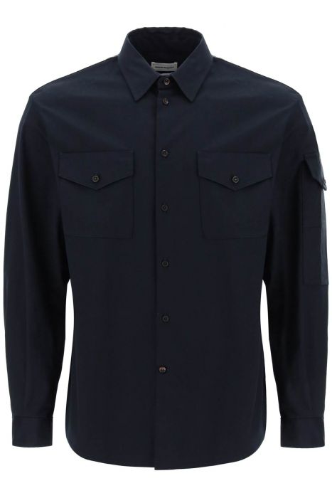 alexander mcqueen camicia con banda logo sulla manica
