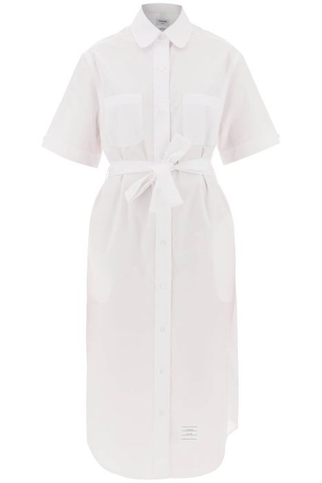 thom browne midi blouse with belt