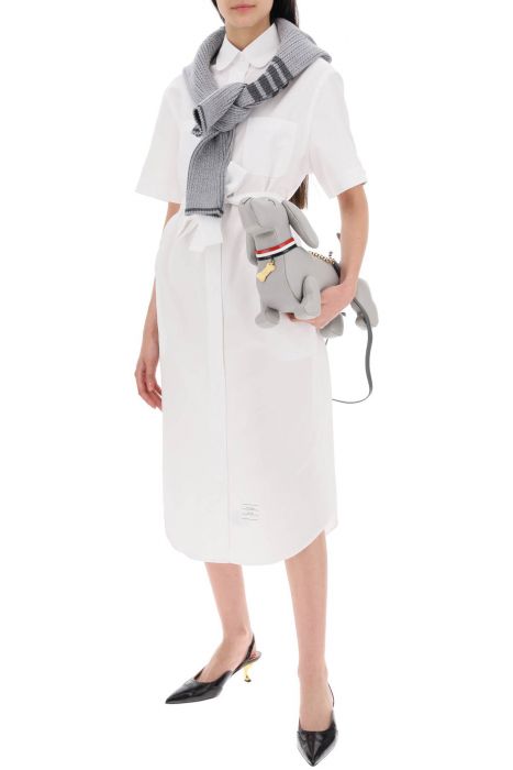 thom browne midi blouse with belt
