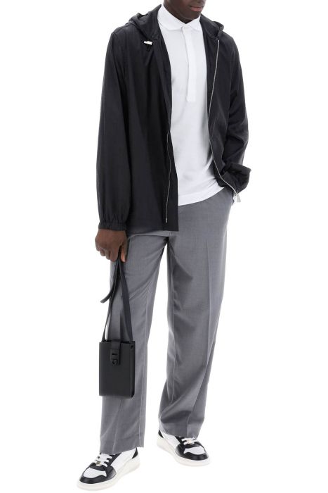 ferragamo logo nylon windbreaker jacket