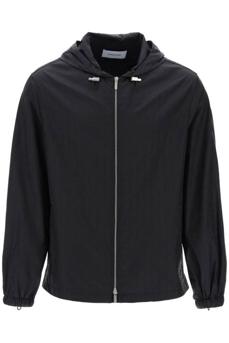 ferragamo logo nylon windbreaker jacket