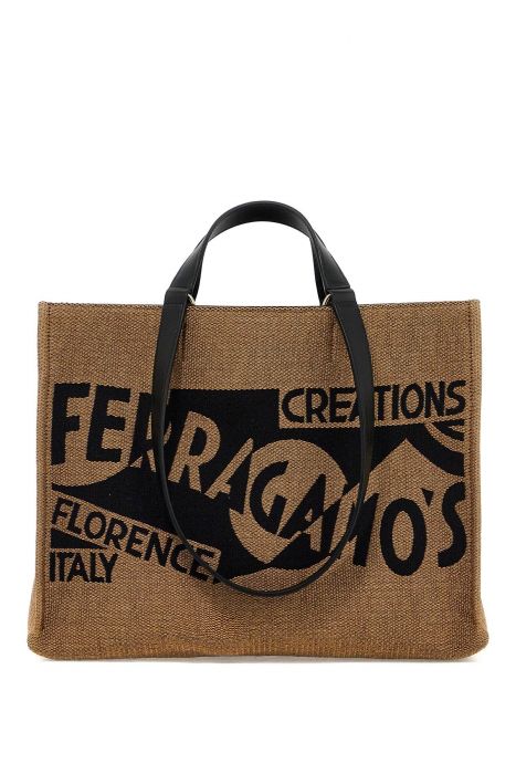 ferragamo logo printed tote bag (m)