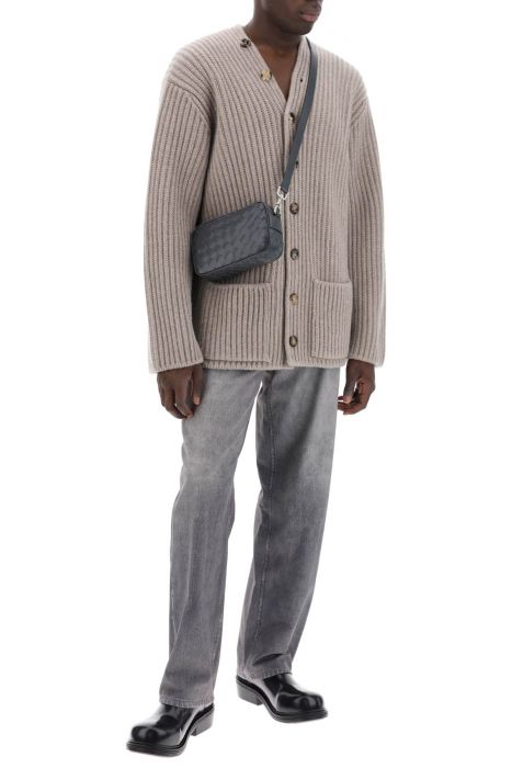 bottega veneta printed suede effect denim trousers