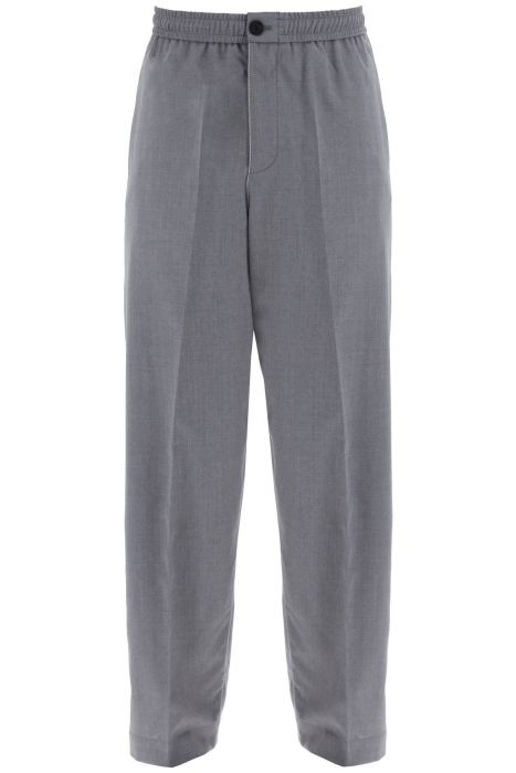 ferragamo lightweight virgin wool tailored trousers in canvas fabric
