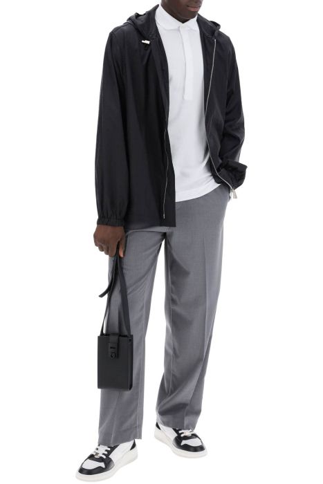 ferragamo lightweight virgin wool tailored trousers in canvas fabric