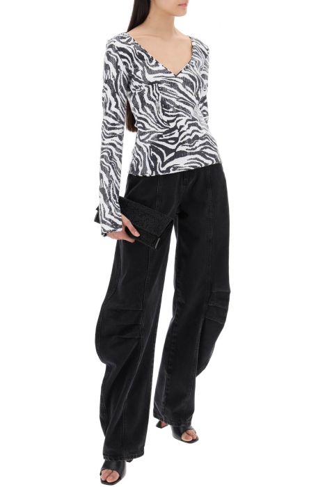 rotate long-sleeved t-shirt with sequ