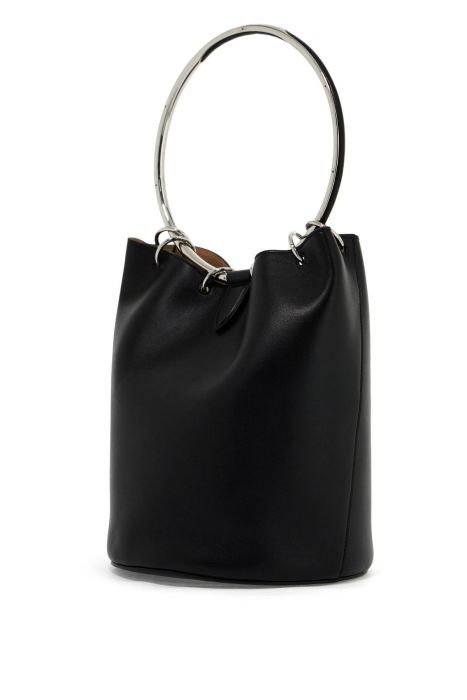 alaia leather ring bucket bag with lar design