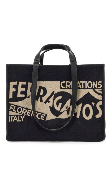 ferragamo tote bag con logo (m)
