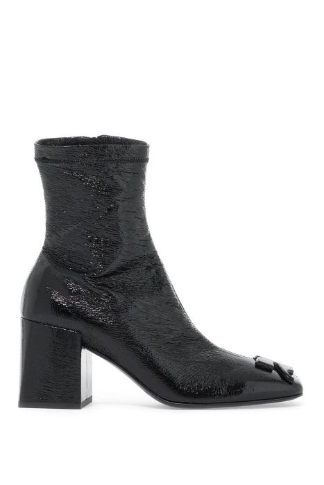courreges stretch vinyl ankle boots