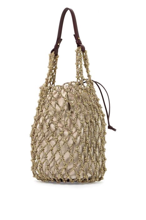 bottega veneta bucket bag with macramã© netting