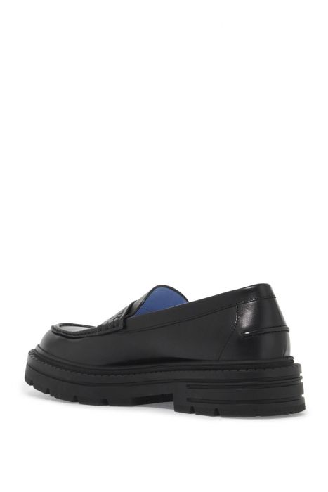 versace smooth leather adriano loafers in