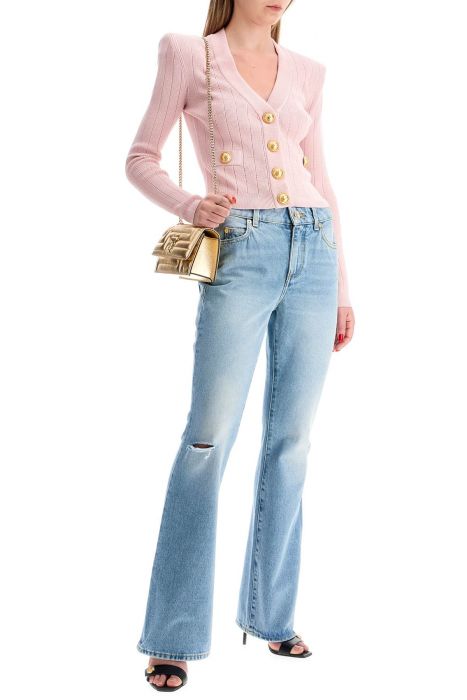 balmain flare mid-rise jeans with