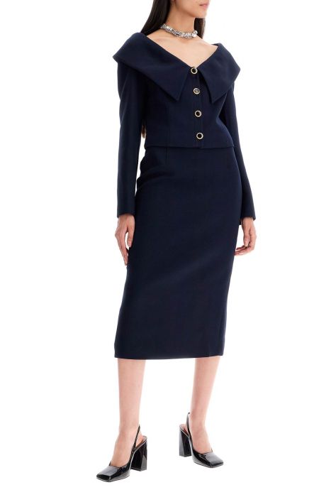 alessandra rich virgin wool midi skirt