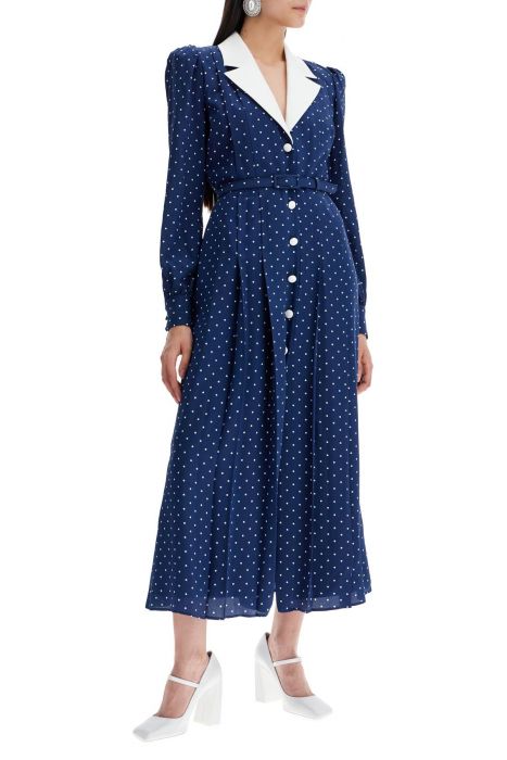alessandra rich midi dress with mikado collar in
