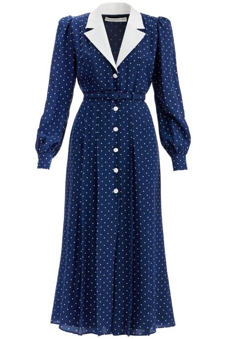 alessandra rich midi dress with mikado collar in