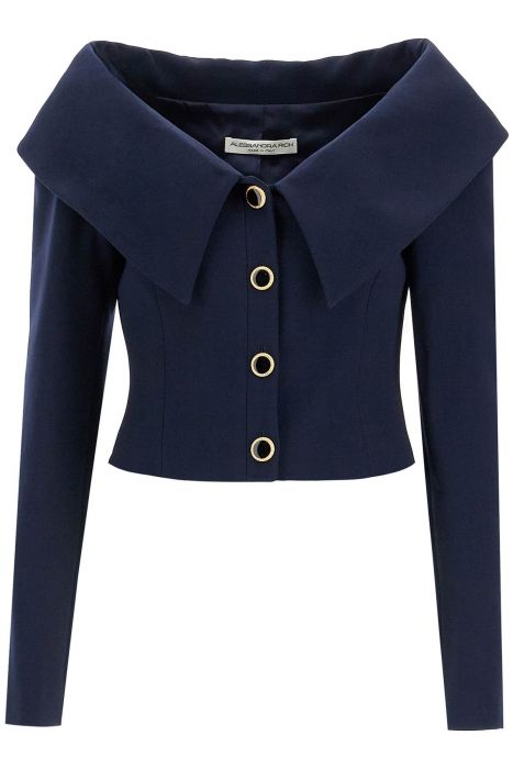 alessandra rich 'off-shoulder virgin wool