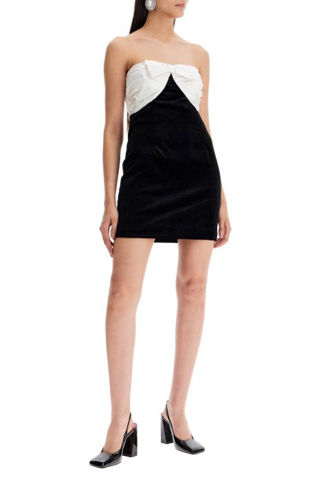alessandra rich velvet mini dress with bow accent