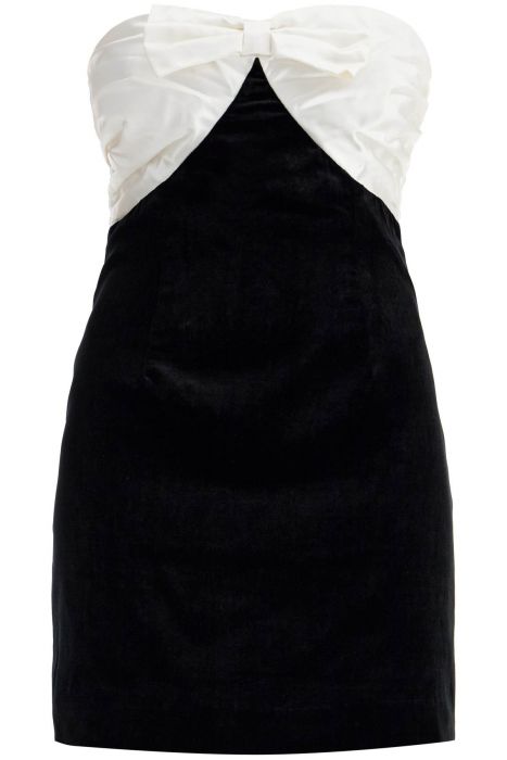 alessandra rich velvet mini dress with bow accent