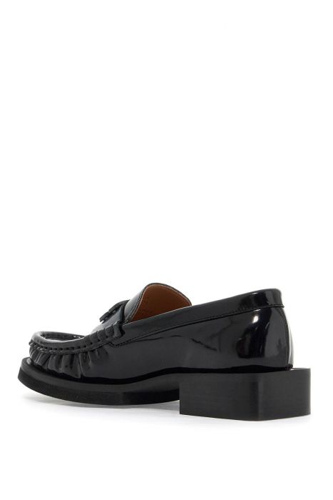 ganni butterfly logo loafers